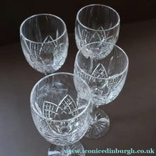 Load image into Gallery viewer, PAIR of Vintage Edinburgh Crystal LARGE Wine Glasses. MONTROSE PATTERN. 7 3/4 inches

