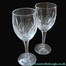 Load image into Gallery viewer, PAIR of Vintage Edinburgh Crystal LARGE Wine Glasses. MONTROSE PATTERN. 7 3/4 inches
