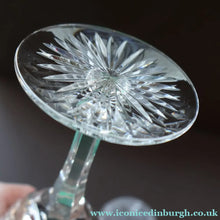 Load image into Gallery viewer, PAIR of Vintage Edinburgh Crystal LARGE Wine Glasses. MONTROSE PATTERN. 7 3/4 inches
