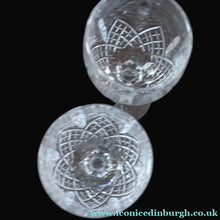 Load image into Gallery viewer, PAIR of Vintage Edinburgh Crystal LARGE Wine Glasses. MONTROSE PATTERN. 7 3/4 inches
