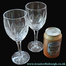 Load image into Gallery viewer, PAIR of Vintage Edinburgh Crystal LARGE Wine Glasses. MONTROSE PATTERN. 7 3/4 inches
