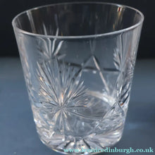 Load image into Gallery viewer, PAIR of Vintage Edinburgh Crystal Larger Old Fashioned Whisky Tumblers. STAR OF EDINBURGH. 3 1/2 inches
