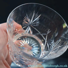 Load image into Gallery viewer, PAIR of Vintage Edinburgh Crystal Larger Old Fashioned Whisky Tumblers. STAR OF EDINBURGH. 3 1/2 inches

