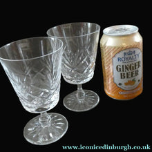 Load image into Gallery viewer, Pair of EDINBURGH CRYSTAL Small Wine OBAN Glasses. SIGNED Height 5 inches
