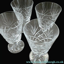 Load image into Gallery viewer, Pair of EDINBURGH CRYSTAL Small Wine OBAN Glasses. SIGNED Height 5 inches
