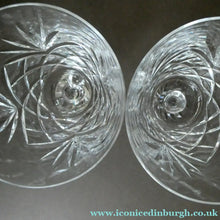 Load image into Gallery viewer, Pair of EDINBURGH CRYSTAL Small Wine OBAN Glasses. SIGNED Height 5 inches
