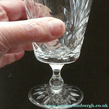Load image into Gallery viewer, Pair of EDINBURGH CRYSTAL Small Wine OBAN Glasses. SIGNED Height 5 inches

