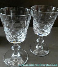 Load image into Gallery viewer, PAIR of Edinburgh Crystal Large Goblets. ED 134 PATTERN 6 1/2inches
