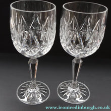 Load image into Gallery viewer, Edinburgh Crystal. Set of Five White Wine Goblets. 6 3/4 inches (Unidentified Pattern) - VINTAGE CRYSTAL GLASSES
