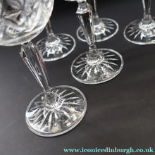 Load image into Gallery viewer, Edinburgh Crystal. Set of Five White Wine Goblets. 6 3/4 inches (Unidentified Pattern) - VINTAGE CRYSTAL GLASSES
