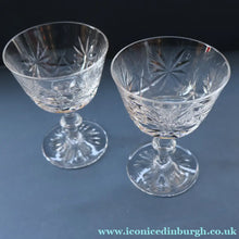 Load image into Gallery viewer, EDINBURGH CRYSTAL. Set of FOUR Champagne Coupes / Tall Sherbet Glasses. STAR OF EDINBURGH Pattern: 5 1/8 inches 

