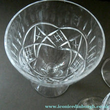Load image into Gallery viewer, Edinburgh Crystal Set of Six Small Sherry or Liqueur Glasses. 4 inches high
