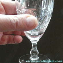 Load image into Gallery viewer, Edinburgh Crystal Set of Six Small Sherry or Liqueur Glasses. 4 inches high
