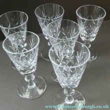 Load image into Gallery viewer, EDINBURGH CRYSTAL. Set of TEN Matching SHERRY or CLARET Glasses 5 1/4 inches in height
