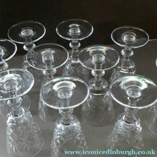 Load image into Gallery viewer, EDINBURGH CRYSTAL. Set of TEN Matching SHERRY or CLARET Glasses 5 1/4 inches in height
