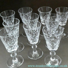 Load image into Gallery viewer, EDINBURGH CRYSTAL. Set of TEN Matching SHERRY or CLARET Glasses 5 1/4 inches in height
