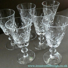 Load image into Gallery viewer, EDINBURGH CRYSTAL. Set of TEN Matching SHERRY or CLARET Glasses 5 1/4 inches in height
