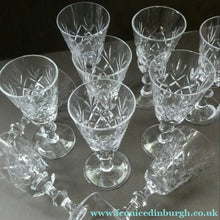 Load image into Gallery viewer, EDINBURGH CRYSTAL. Set of TEN Matching SHERRY or CLARET Glasses 5 1/4 inches in height
