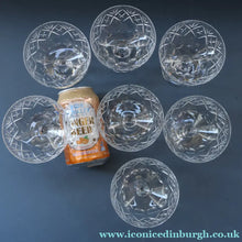Load image into Gallery viewer, Vintage EDINBURGH CRYSTAL Seven Champagne Coupes / Sorbet Dishes with Stylish &amp; Rarer LOCHIEL Pattern. 3 3/4 inches
