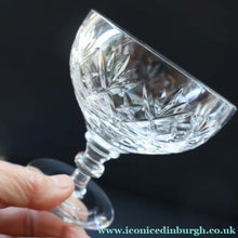 Load image into Gallery viewer, Vintage EDINBURGH CRYSTAL Seven Champagne Coupes / Sorbet Dishes with Stylish &amp; Rarer LOCHIEL Pattern. 3 3/4 inches
