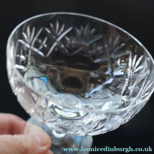 Load image into Gallery viewer, Vintage EDINBURGH CRYSTAL Seven Champagne Coupes / Sorbet Dishes with Stylish &amp; Rarer LOCHIEL Pattern. 3 3/4 inches
