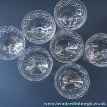 Load image into Gallery viewer, Vintage EDINBURGH CRYSTAL Seven Champagne Coupes / Sorbet Dishes with Stylish &amp; Rarer LOCHIEL Pattern. 3 3/4 inches
