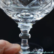 Load image into Gallery viewer, Vintage EDINBURGH CRYSTAL Seven Champagne Coupes / Sorbet Dishes with Stylish &amp; Rarer LOCHIEL Pattern. 3 3/4 inches

