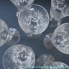 Load image into Gallery viewer, JOB LOT: Vintage Edinburgh Crystal CHAMPAGNE FLUTES. STAR OF EDINBURGH Pattern. Set of SEVEN: 6 1/4 inches
