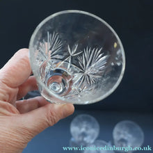 Load image into Gallery viewer, JOB LOT: Vintage Edinburgh Crystal CHAMPAGNE FLUTES. STAR OF EDINBURGH Pattern. Set of SEVEN: 6 1/4 inches
