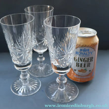 Load image into Gallery viewer, JOB LOT: Vintage Edinburgh Crystal CHAMPAGNE FLUTES. STAR OF EDINBURGH Pattern. Set of SEVEN: 6 1/4 inches
