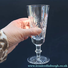 Load image into Gallery viewer, JOB LOT: Vintage Edinburgh Crystal CHAMPAGNE FLUTES. STAR OF EDINBURGH Pattern. Set of SEVEN: 6 1/4 inches
