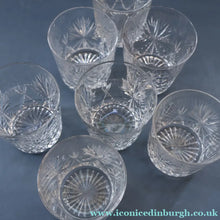 Load image into Gallery viewer, JOB LOT. Vintage Edinburgh Crystal Smaller Whisky Tumblers (Total of Seven). STAR OF EDINBURGH. 3 inches
