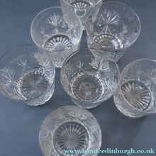 Load image into Gallery viewer, JOB LOT. Vintage Edinburgh Crystal Smaller Whisky Tumblers (Total of Seven). STAR OF EDINBURGH. 3 inches
