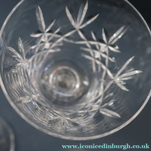 Load image into Gallery viewer, Vintage BOXED SET of SIX Edinburgh Crystal Goblets. LOMOND PATTERN (Square Bowl). 6 1/8 inches
