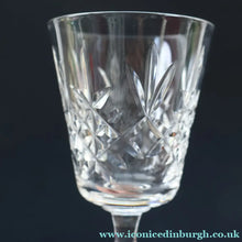 Load image into Gallery viewer, Vintage BOXED SET of SIX Edinburgh Crystal Goblets. LOMOND PATTERN (Square Bowl). 6 1/8 inches
