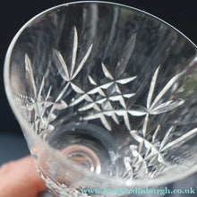 Load image into Gallery viewer, Vintage BOXED SET of SIX Edinburgh Crystal Goblets. LOMOND PATTERN (Square Bowl). 6 1/8 inches
