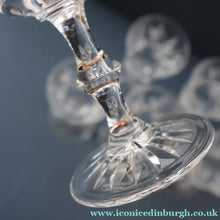 Load image into Gallery viewer, Vintage BOXED SET of SIX Edinburgh Crystal Goblets. LOMOND PATTERN (Square Bowl). 6 1/8 inches
