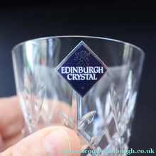 Load image into Gallery viewer, Edinburgh Crystal. Six Claret Wine Glasses. Lomond Pattern (Square Bowl). 6 1/8 inches Boxed - VINTAGE CRYSTAL GLASSES
