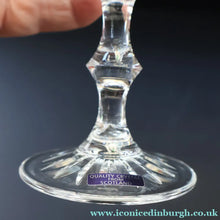 Load image into Gallery viewer, Edinburgh Crystal. Six Claret Wine Glasses. Lomond Pattern (Square Bowl). 6 1/8 inches Boxed - VINTAGE CRYSTAL GLASSES
