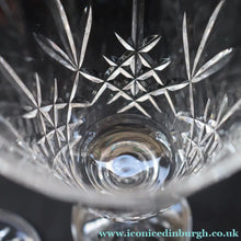 Load image into Gallery viewer, Edinburgh Crystal. Six Claret Wine Glasses. Lomond Pattern (Square Bowl). 6 1/8 inches Boxed - VINTAGE CRYSTAL GLASSES
