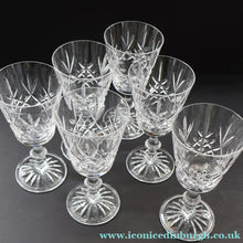 Load image into Gallery viewer, Vintage Six Edinburgh Crystal Goblets. Lomond Pattern (Square Bowl). 6 1/8 inches - VINTAGE CRYSTAL GLASSES
