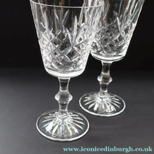 Load image into Gallery viewer, Vintage Six Edinburgh Crystal Goblets. Lomond Pattern (Square Bowl). 6 1/8 inches - VINTAGE CRYSTAL GLASSES

