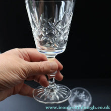 Load image into Gallery viewer, Vintage Six Edinburgh Crystal Goblets. Lomond Pattern (Square Bowl). 6 1/8 inches - VINTAGE CRYSTAL GLASSES
