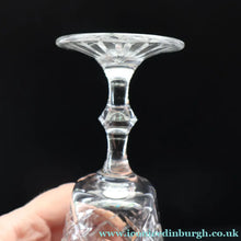 Load image into Gallery viewer, Vintage Six Edinburgh Crystal Goblets. Lomond Pattern (Square Bowl). 6 1/8 inches - VINTAGE CRYSTAL GLASSES

