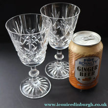 Load image into Gallery viewer, Vintage Six Edinburgh Crystal Goblets. Lomond Pattern (Square Bowl). 6 1/8 inches - VINTAGE CRYSTAL GLASSES
