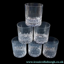 Load image into Gallery viewer, SIX LARGE: Vintage GLENEAGLES Edinburgh Crystal Double Old Fashioned Tumblers. Height: 3 5/48 inches (12 oz)
