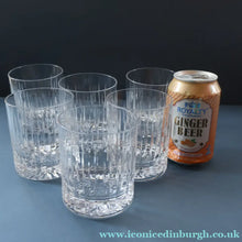 Load image into Gallery viewer, SIX LARGE: Vintage GLENEAGLES Edinburgh Crystal Double Old Fashioned Tumblers. Height: 3 5/48 inches (12 oz)
