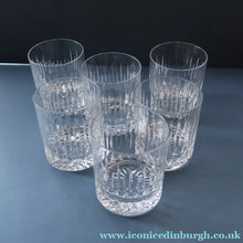 Load image into Gallery viewer, SIX LARGE: Vintage GLENEAGLES Edinburgh Crystal Double Old Fashioned Tumblers. Height: 3 5/48 inches (12 oz)

