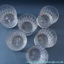 Load image into Gallery viewer, SIX LARGE: Vintage GLENEAGLES Edinburgh Crystal Double Old Fashioned Tumblers. Height: 3 5/48 inches (12 oz)
