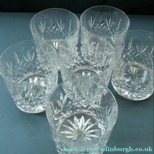 Load image into Gallery viewer, SET OF SIX. Edinburgh Crystal Large Old Fashioned Whisky Tumblers. LOMOND PATTERN 3 1/4 inches
